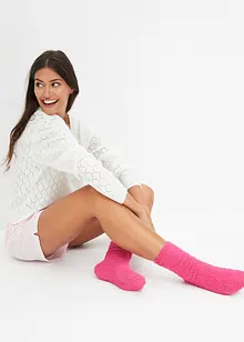 Lot de 3 paires de chaussettes douillettes à nœud en satin, bonprix