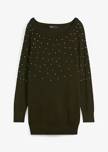 Pull long à strass, bonprix