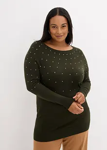 Pull long à strass, bonprix