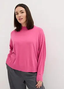 Pull oversize en fine maille à col montant, bonprix