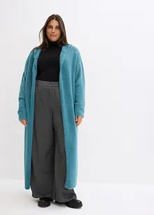 Long manteau en maille fil plume, bonprix