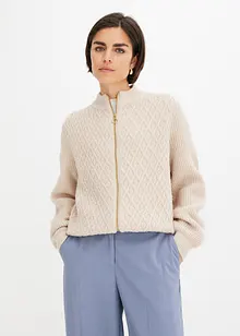 Gilet en maille torsadée, bonprix