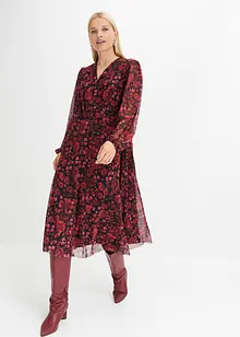 Robe midi en mesh imprimée, bonprix