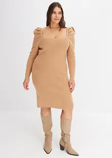 Robe en maille à décolleté carré, bonprix