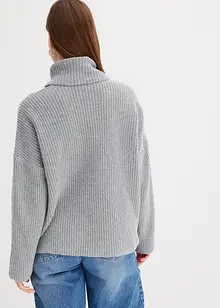 Pull col roulé en maille côtelée, bonprix