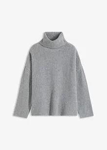 Pull col roulé en maille côtelée, bonprix