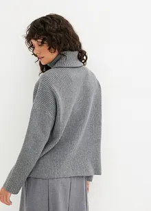 Pull col roulé en maille côtelée, bonprix