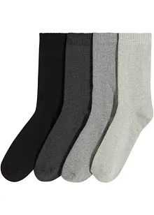 Lot de 4 paires de chaussettes thermiques en coton/éponge, bonprix