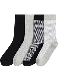 Lot de 4 paires de chaussettes effet tricot, bonprix