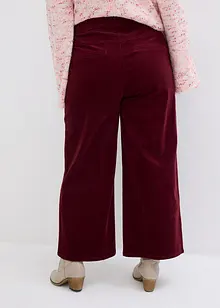 Pantalon large en velours côtelé à taille haute élastiquée, longueur cheville, bonprix