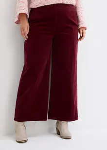 Pantalon large en velours côtelé à taille haute élastiquée, longueur cheville, bonprix