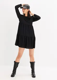 Robe T-shirt en crêpe texturée, bonprix