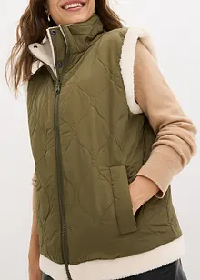 Gilet sans manches réversible en polaire aspect peluche, bonprix