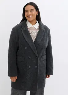 Manteau croisé court, aspect laine, bonprix