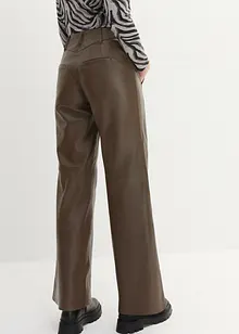 Pantalon large en cuir d'agneau nappa, bonprix