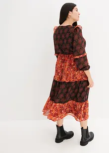 Robe longue en crêpe, bonprix