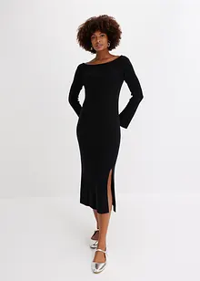 Robe en maille avec jupe fendue, bonprix