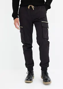 Pantalon cargo stretch taille élastiquée doublure thermique, coupe droite, bonprix