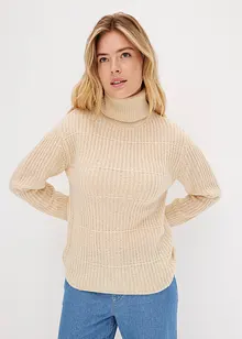 Pull en maille à col roulé, bonprix