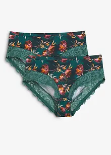 Lot de 2 slips Maxi avec dentelle, bonprix