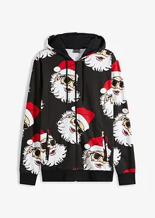 Sweat zippé à capuche avec motif de Noël, bonprix