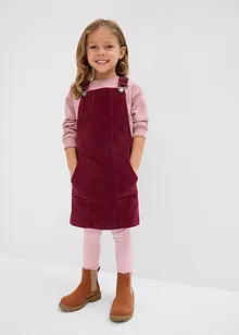 Robe-salopette fille en velours côtelé stretch, bonprix