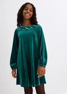 Robe fille en velours à volants, bonprix