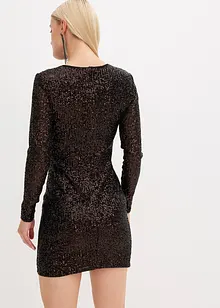 Robe à sequins et épaulettes, bonprix