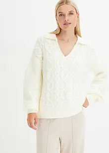 Pull oversize en motif torsadé, bonprix