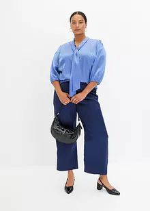 Blouse à lavallière, aspect verni, bonprix