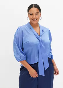 Blouse à lavallière, aspect verni, bonprix