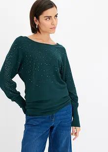 Pull avec strass, bonprix