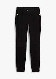Pantalon stretch taille élastiquée avec boutons décoratifs, bonprix
