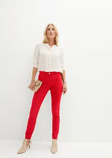 Pantalon stretch taille élastiquée avec boutons décoratifs, bonprix