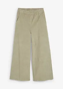 Pantalon en velours côtelé, taille haute élastiquée, bonprix