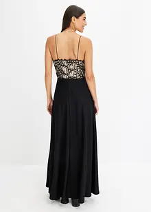 Robe midi avec dentelle et fines bretelles, bonprix