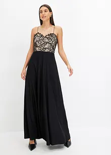 Robe midi avec dentelle et fines bretelles, bonprix