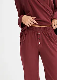 Pyjama à col châle en coton doux, bonprix