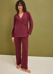 Pyjama à col châle en coton doux, bonprix