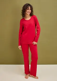 Pyjama en coton doux rehaussé de dentelle, bonprix