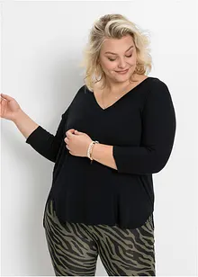 T-shirt manches 3/4 en viscose et élasthanne, bonprix