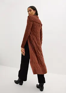 Veste longue en maille torsadée, bonprix