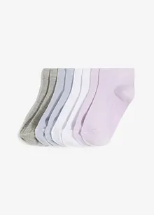 Lot de 8 paires de chaussettes courtes côtelées, bonprix