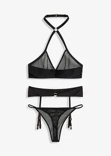 Soutien-gorge brassière + string + porte-jarretelles (ens. 3 pces), VENUS