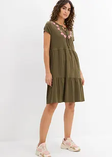 Robe-tunique en coton, manches courtes, bonprix