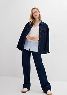 Pull en fine maille empiècement chemisier, bonprix