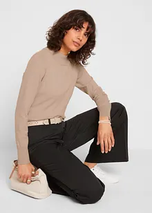 Pull basique en maille fine à col montant, bonprix