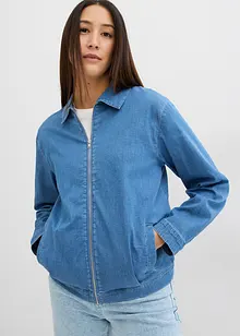 Veste en jean, style blouson, avec fermeture zippée, bonprix