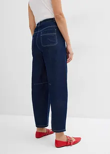 Jean Balloon taille haute et élastiquée, ultra doux, raccourci, bonprix