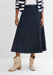 Jupe midi en jean, bonprix